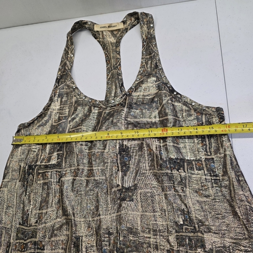 Isabel Marant x H&M silk Metallic studded racer back Tank top - Picture 7 of 12